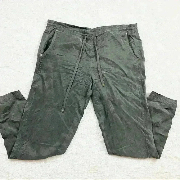 Buffalo David Bitton Olive Green Silky Drawstring Safari Jogger Pant Size XS - Picture 1 of 16